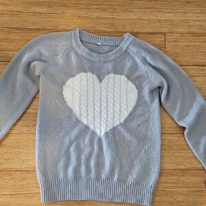 Gray Heart Sweater